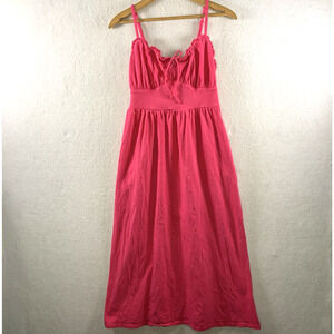 Old Navy Womens Milkmaid Maxi Sundress Sz S Pink Peasant Cottage‎ Bow Smocked